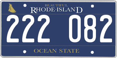 RI license plate 222082