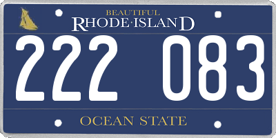 RI license plate 222083