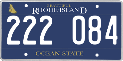 RI license plate 222084