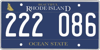 RI license plate 222086