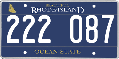 RI license plate 222087