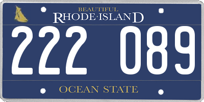 RI license plate 222089