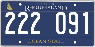 RI license plate 222091