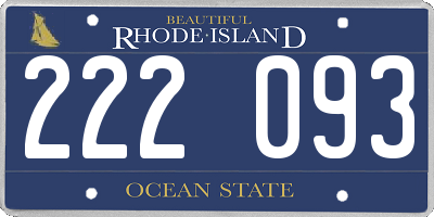 RI license plate 222093