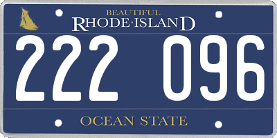 RI license plate 222096