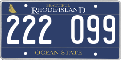RI license plate 222099