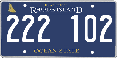 RI license plate 222102
