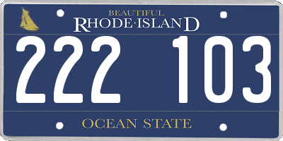 RI license plate 222103