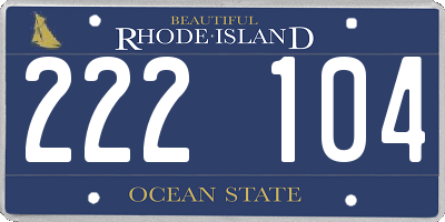RI license plate 222104
