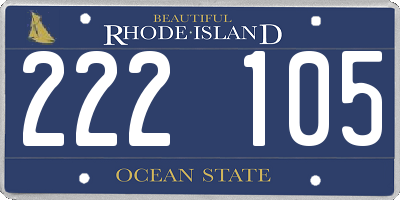 RI license plate 222105