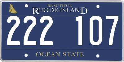 RI license plate 222107