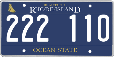 RI license plate 222110