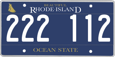 RI license plate 222112