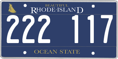 RI license plate 222117