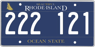 RI license plate 222121