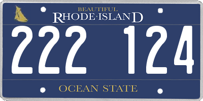 RI license plate 222124