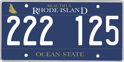 RI license plate 222125