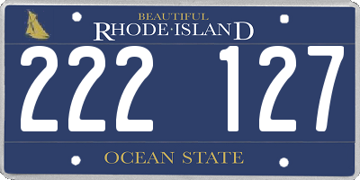 RI license plate 222127