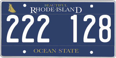 RI license plate 222128