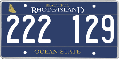 RI license plate 222129