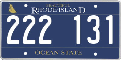 RI license plate 222131