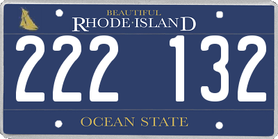 RI license plate 222132