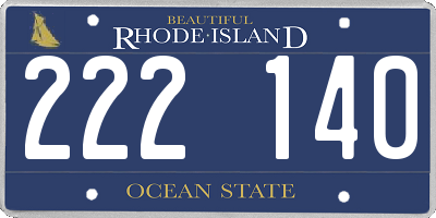RI license plate 222140