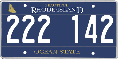 RI license plate 222142
