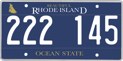 RI license plate 222145