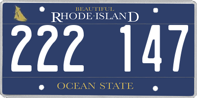 RI license plate 222147