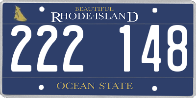 RI license plate 222148