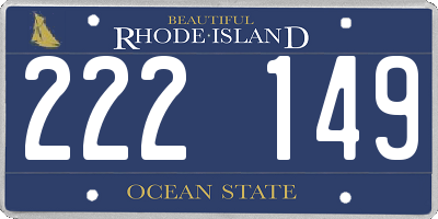 RI license plate 222149
