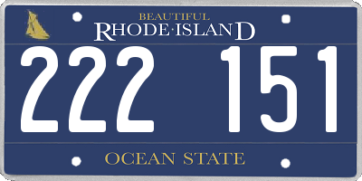 RI license plate 222151