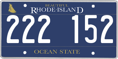 RI license plate 222152