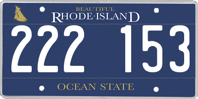 RI license plate 222153