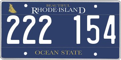 RI license plate 222154