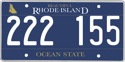 RI license plate 222155