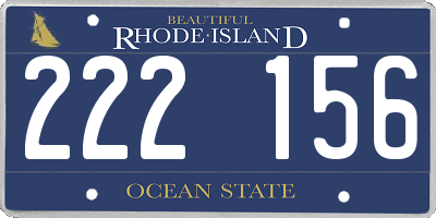 RI license plate 222156