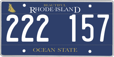 RI license plate 222157