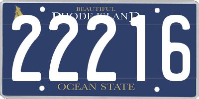 RI license plate 22216