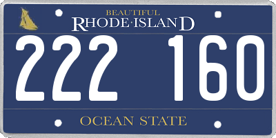 RI license plate 222160