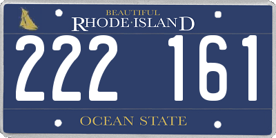 RI license plate 222161
