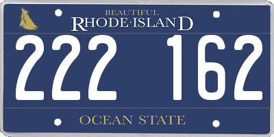 RI license plate 222162