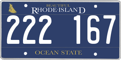RI license plate 222167