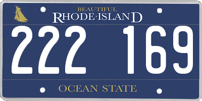 RI license plate 222169