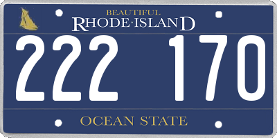 RI license plate 222170