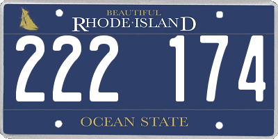 RI license plate 222174
