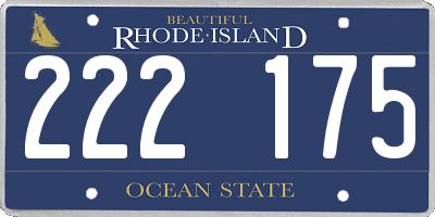 RI license plate 222175
