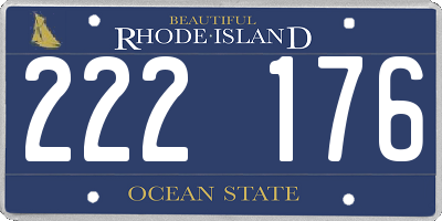 RI license plate 222176