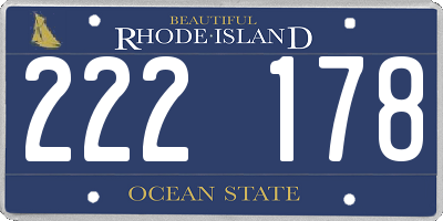 RI license plate 222178